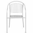 Flash Furniture Stackable Steel Round Back Patio Dining Side Chair in White