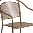 Flash Furniture Stackable Steel Round Back Patio Dining Side Chair in Gold