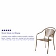 Flash Furniture Stackable Steel Round Back Patio Dining Side Chair in Gold