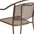 Flash Furniture Stackable Steel Round Back Patio Dining Side Chair in Gold