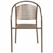 Flash Furniture Stackable Steel Round Back Patio Dining Side Chair in Gold