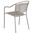 Flash Furniture Stackable Steel Round Back Patio Dining Side Chair in Silver