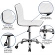Flash Furniture Ribbed Faux Leather Office Chair in White