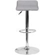 Flash Furniture Faux Leather Adjustable Quilted Wave Seat Bar Stool in Gray
