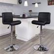 Flash Furniture Faux Leather Adjustable Bar Stool in Black