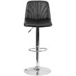 Flash Furniture Faux Leather Adjustable Bar Stool in Black