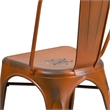 Flash Furniture Metal Curved Slat Back Dining Side Chair in Distressed Orange