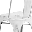 Flash Furniture Metal Curved Slat Back Dining Side Chair in Distressed White