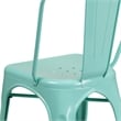 Flash Furniture Metal Curved Slat Back Dining Side Chair in Mint Green