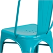 Flash Furniture Metal Curved Slat Back Dining Side Chair in Crystal Blue