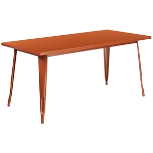 Flash Furniture 31.5&quot x 63&quot Metal Dining Table in Copper
