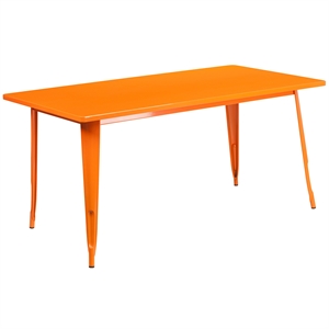 Flash Furniture 31.5&quot x 63&quot Metal Dining Table in Orange