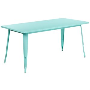 Flash Furniture 31.5&quot x 63&quot Metal Dining Table in Mint Green