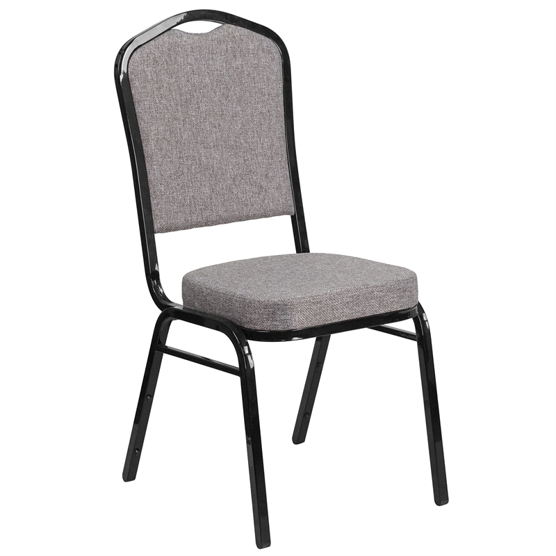 Flash Furniture Fabric Banquet Chair in Black and Gray