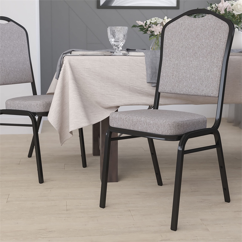 Flash Furniture Fabric Banquet Chair in Black and Gray