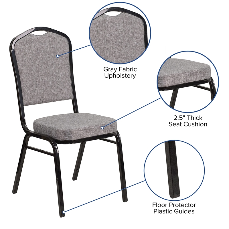 Flash Furniture Fabric Banquet Chair in Black and Gray