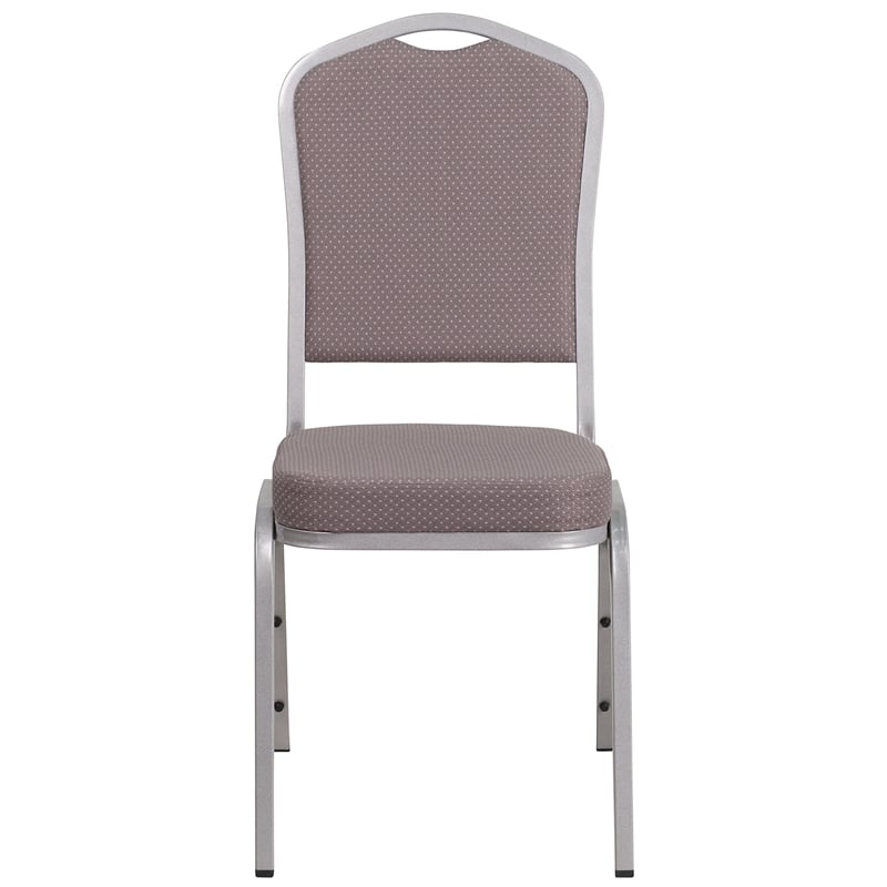 Flash Furniture Fabric Banquet Stack Chair in Silver and Gray