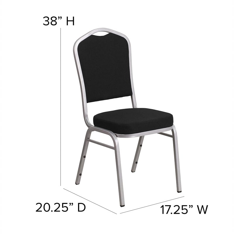 Flash Furniture Fabric Banquet Stack Chair in Silver and Gray