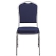 Flash Furniture Fabric Banquet Stack Chair in Silver and Navy Blue