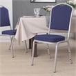 Flash Furniture Fabric Banquet Stack Chair in Silver and Navy Blue