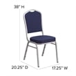 Flash Furniture Fabric Banquet Stack Chair in Silver and Navy Blue
