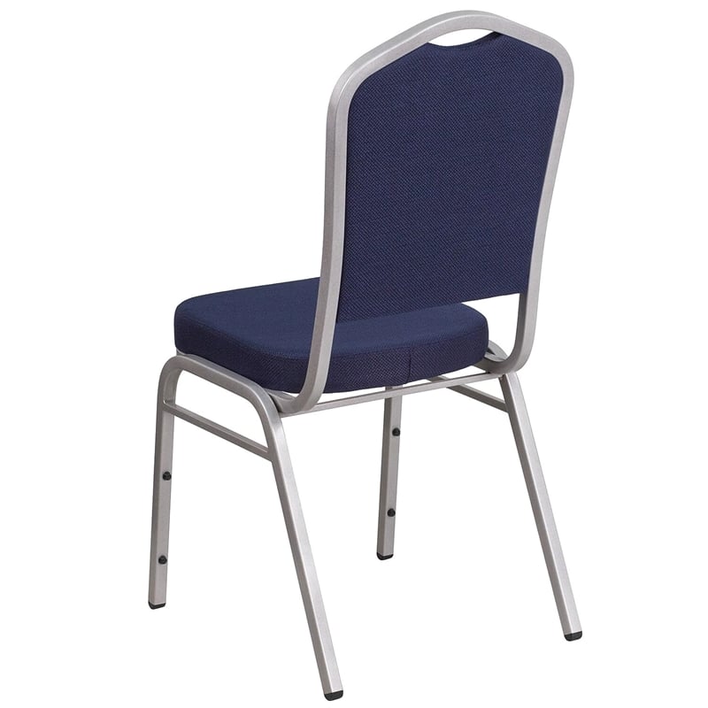 Flash Furniture Fabric Banquet Stack Chair in Silver and Navy Blue