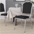 Flash Furniture Fabric Banquet Stack Chair in Silver and Black