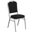 Flash Furniture Fabric Banquet Stack Chair in Silver and Black