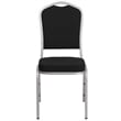 Flash Furniture Fabric Banquet Stack Chair in Silver and Black