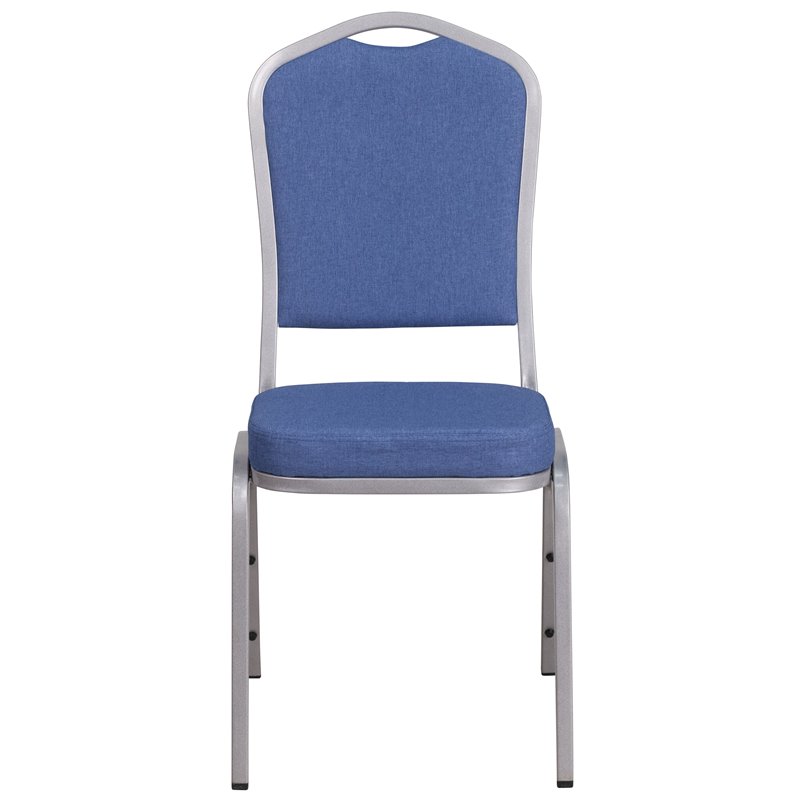 Flash Furniture Fabric Banquet Stack Chair in Silver and Blue