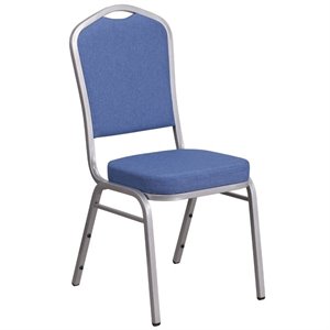 Flash Furniture Fabric Banquet Stack Chair in Silver and Blue