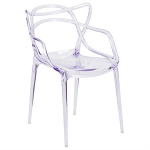 flash furniture transparent stacking side chair