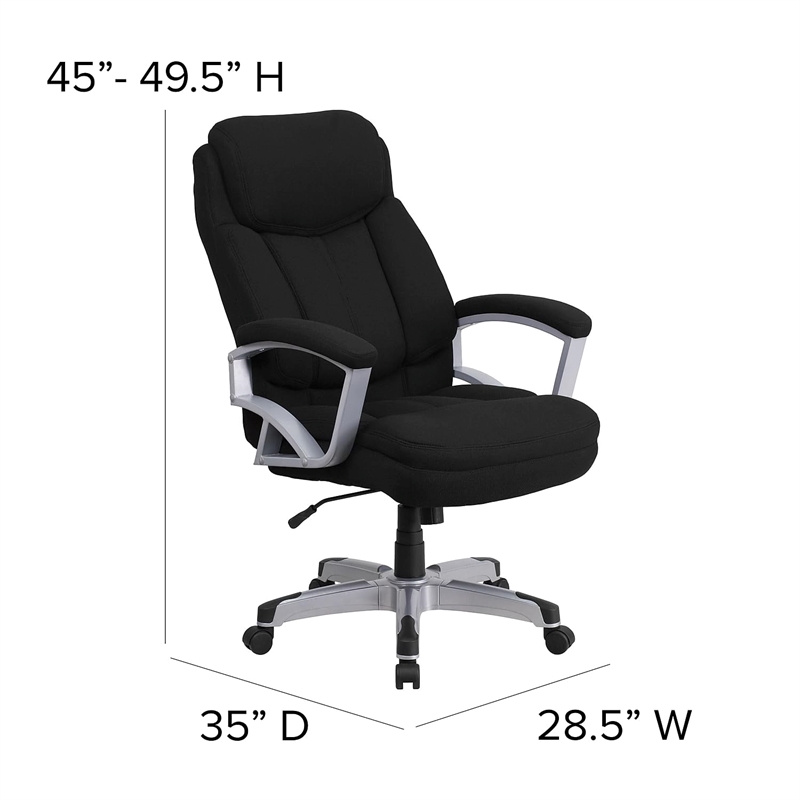 Flash Furniture Big and Tall Fabric Swivel Office Chair in Black