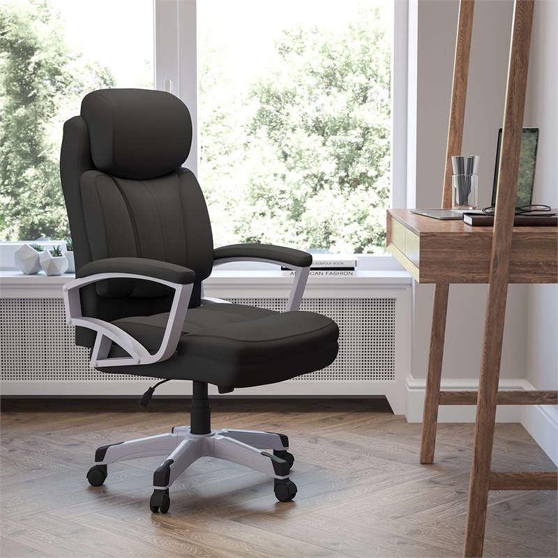 Flash Furniture Big and Tall Fabric Swivel Office Chair in Black