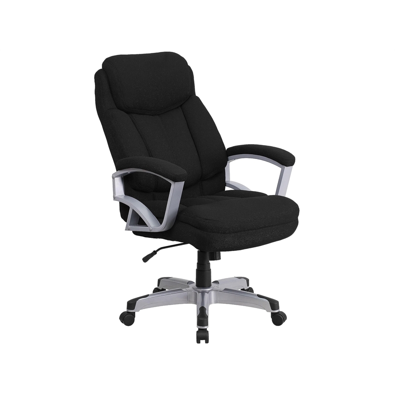 Flash Furniture Big and Tall Fabric Swivel Office Chair in Black