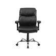 Flash Furniture Big and Tall Leather Swivel Office Chair in Black