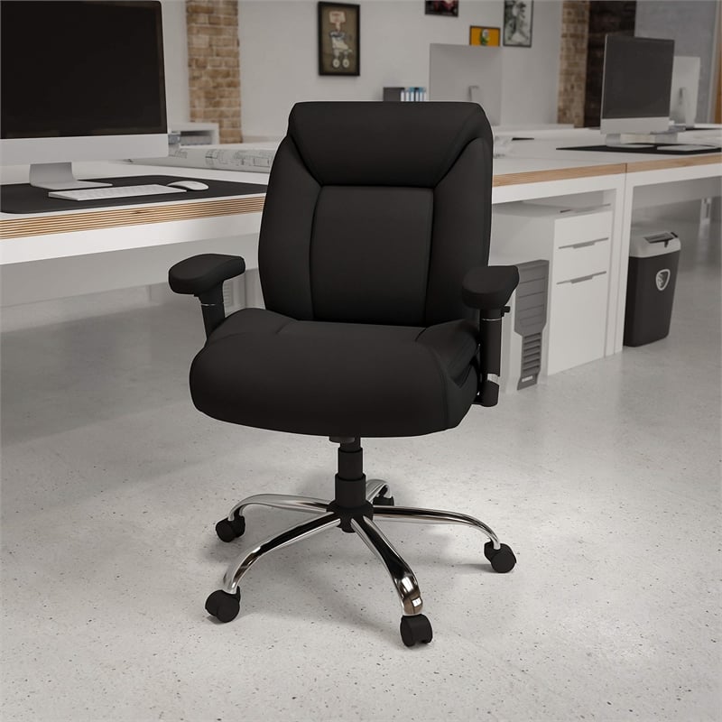 Flash Furniture Big and Tall Fabric Swivel Office Chair in Black