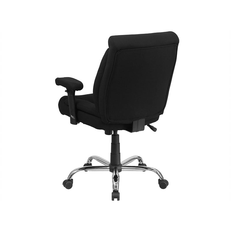 Flash Furniture Big and Tall Fabric Swivel Office Chair in Black