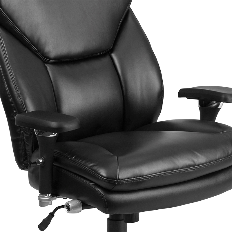 Flash Furniture Big and Tall Leather Swivel Office Chair in Black