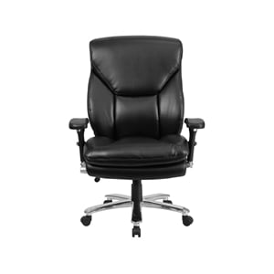 Flash Furniture Big and Tall Leather Swivel Office Chair in Black