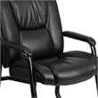 Flash Furniture Leather Office Reception Chair in Black