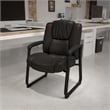 Flash Furniture Leather Office Reception Chair in Black