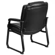 Flash Furniture Leather Office Reception Chair in Black