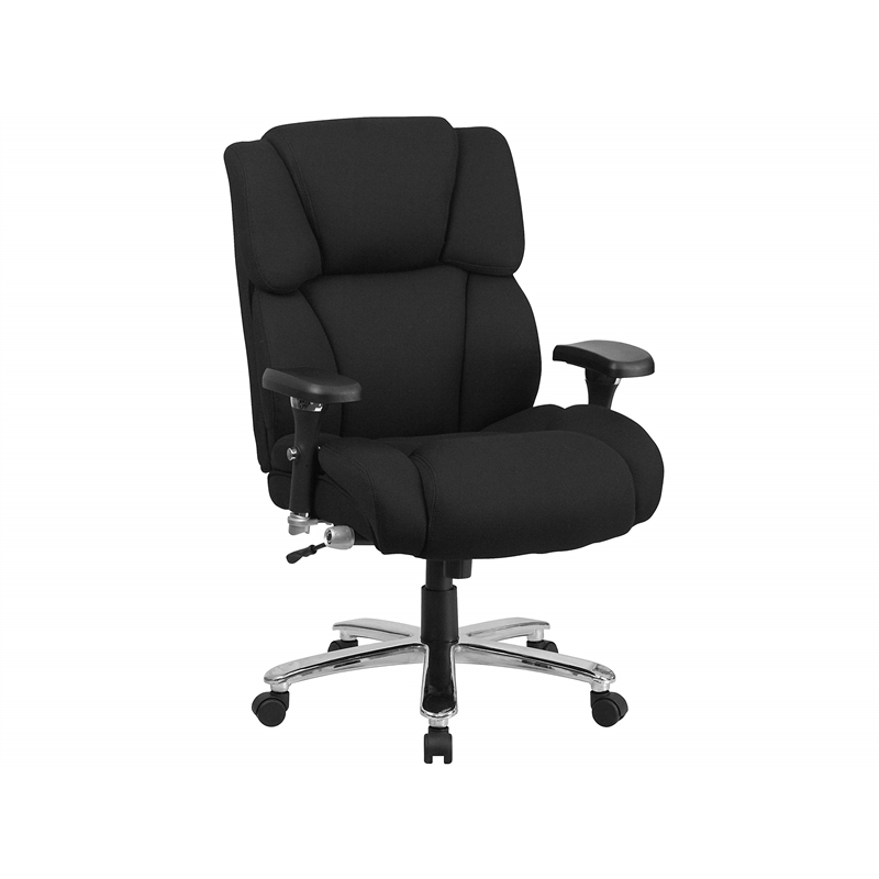 Flash Furniture Big and Tall Fabric Swivel Office Chair in Black