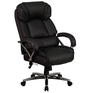 flash furniture big and tall leather swivel office chair in black