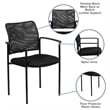 Flash Furniture Mesh Stacking Side Arm Chair in Black