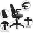Flash Furniture Mid-Back Office Swivel Chair In Black Leather Mesh
