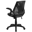 Flash Furniture Mid-Back Office Swivel Chair In Black Leather Mesh