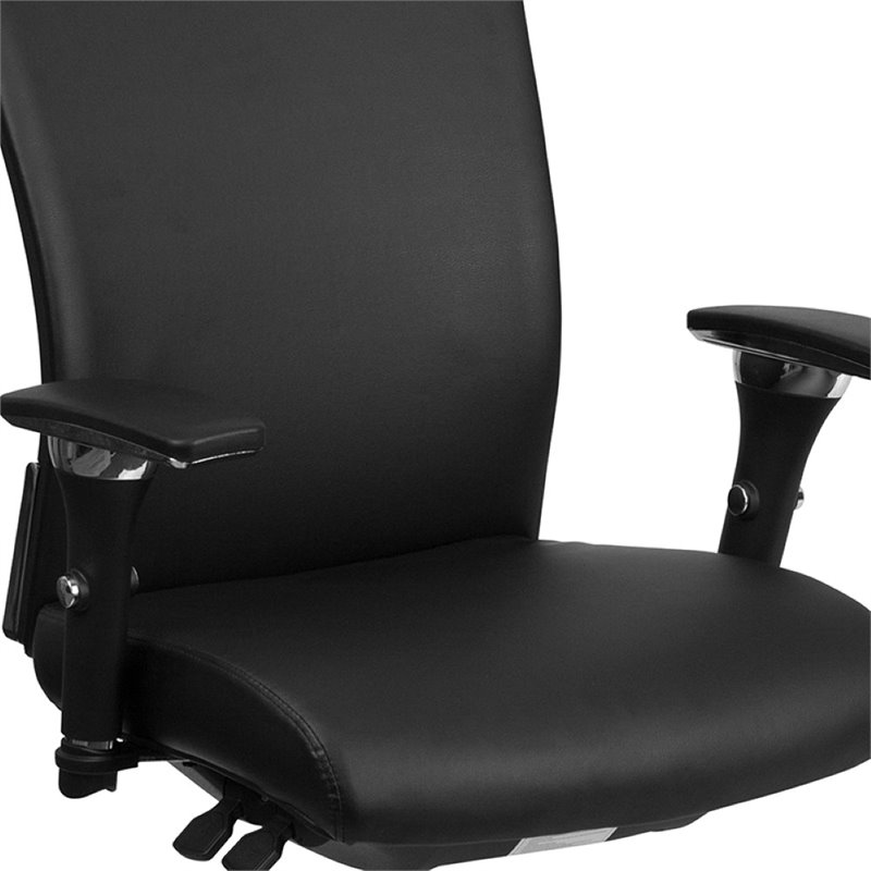 Flash Furniture Leather Swivel Office Chair in Black