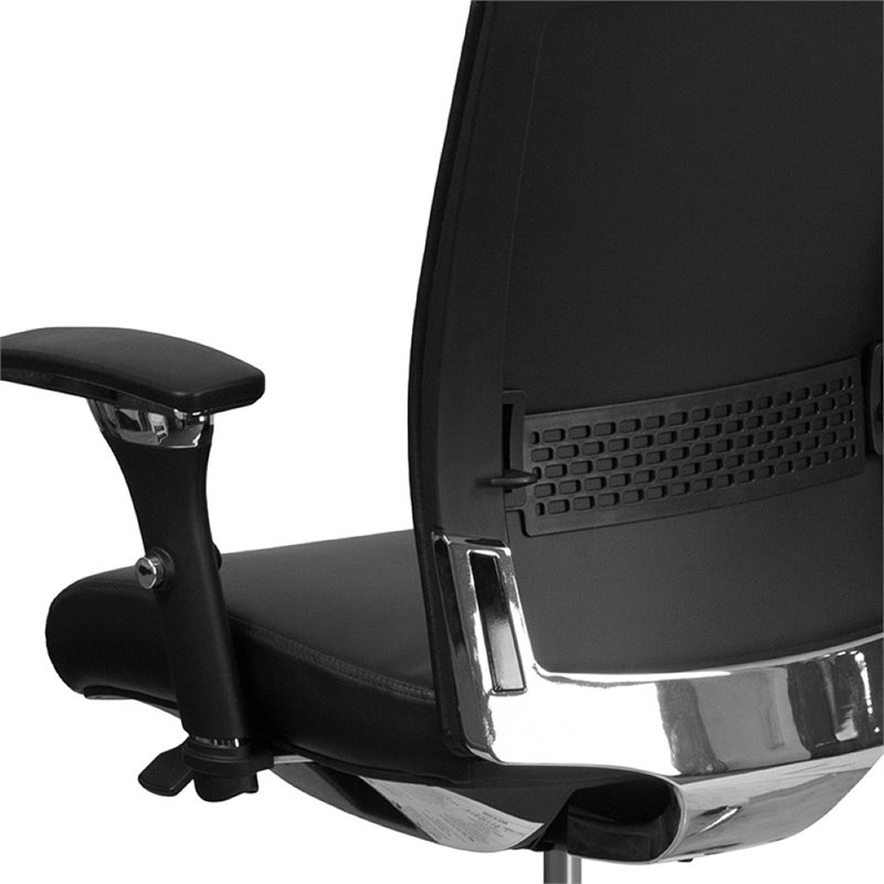 Flash Furniture Leather Swivel Office Chair in Black